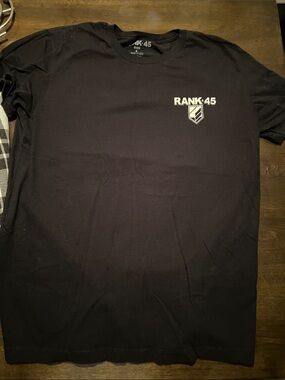 RANK-45 Black Short Sleeve Logo Tee